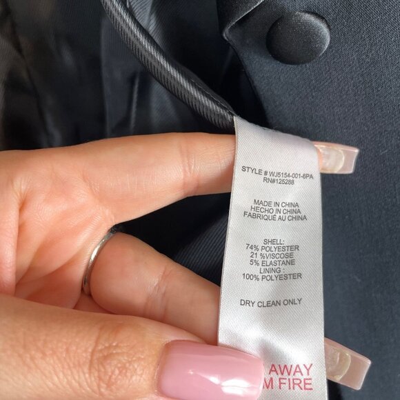 Jason Wu Tuxedo Satin Shawl Collar One Button Blazer Jacket Black Size XS - Picture 8 of 12